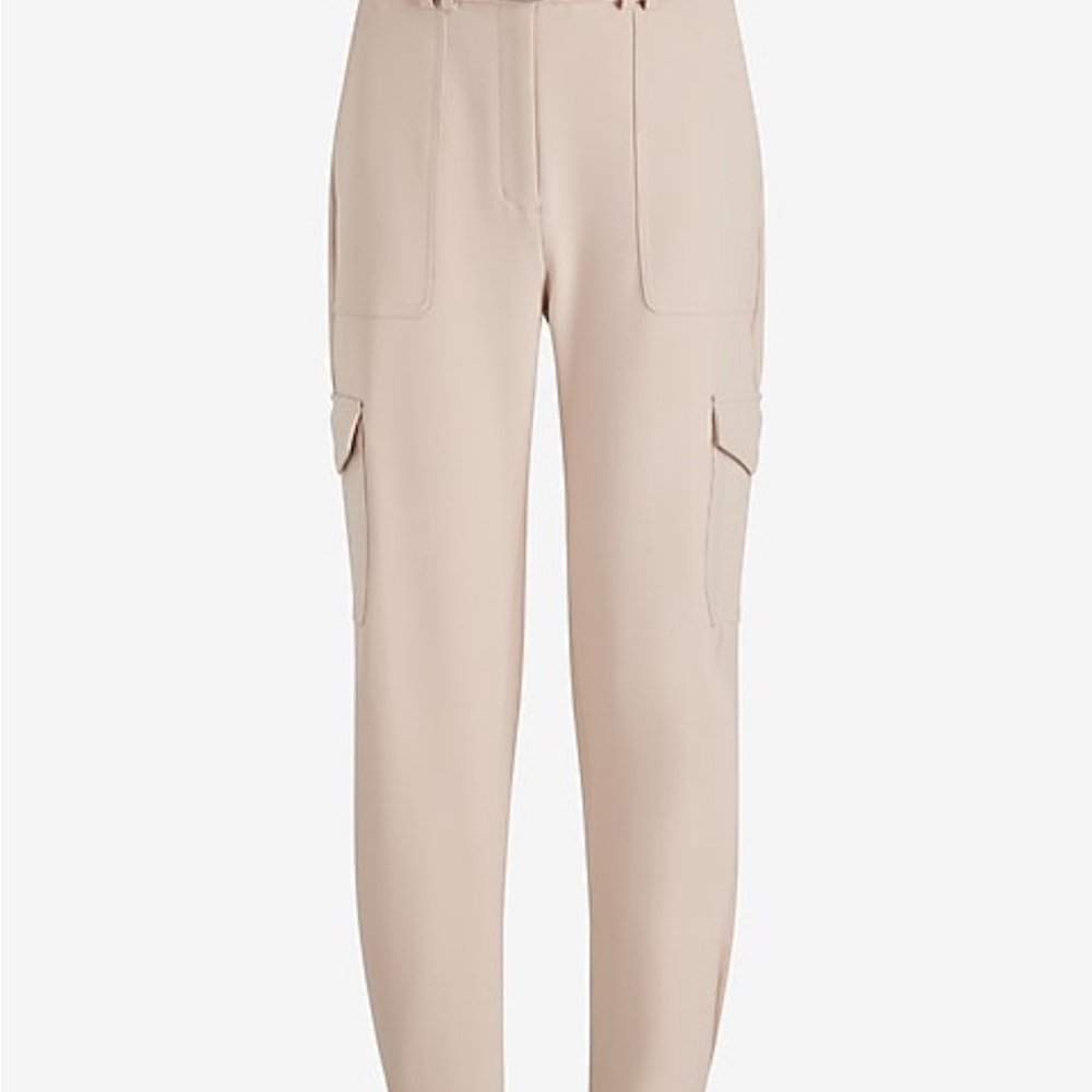 Express Beige Ankle Cargo Pants - Picture 3 of 9
